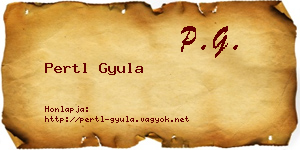 Pertl Gyula névjegykártya